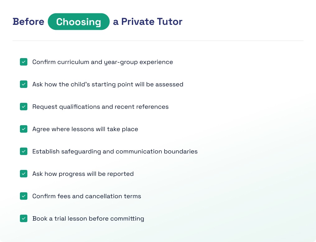 Checklist for choosing a trusted private tutor for a child in Jeddah