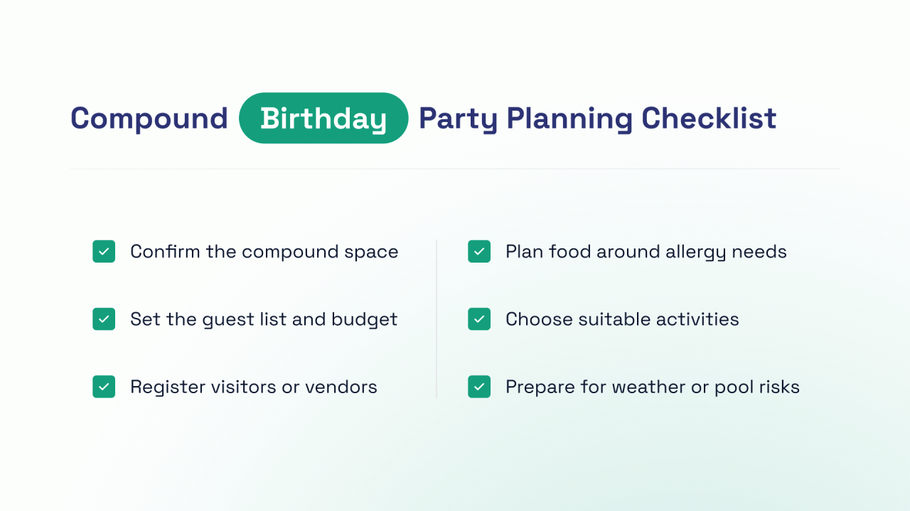 Kids Birthday Party Checklist for Saudi Compound Families
