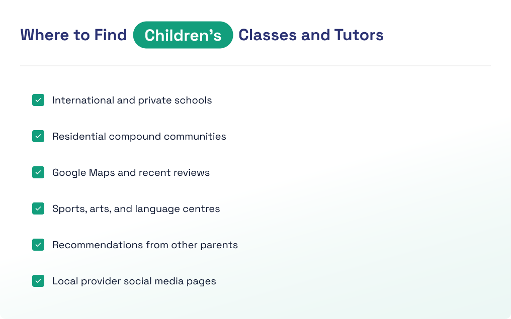 Six places to search for children&rsquo;s classes and private tutors in Jeddah